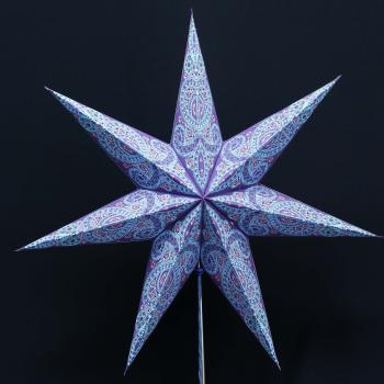 Dunhill Blau - Faltbarer Leuchtstern, Weihnachtsstern aus Papier mit 7 Zacken, 60 cm